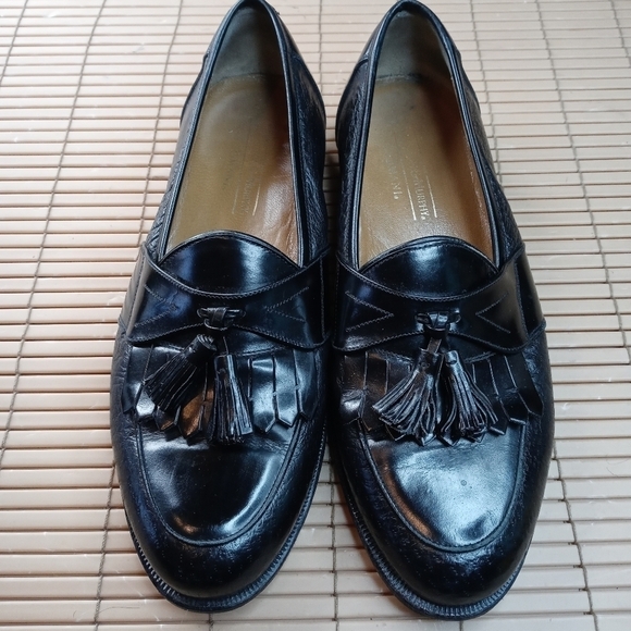 Johnston Murphy Domani Black Leather kiltie tassel Loafer made in Italy … - Picture 3 of 11